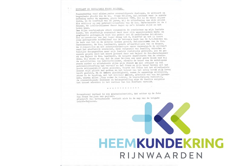 Tekst overlijden Frans Deijnen